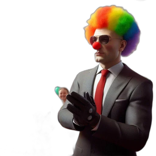 hat, mask, staff, umbrella, concept art, 3d render, cyberpunk, man transparent PNG cut-out