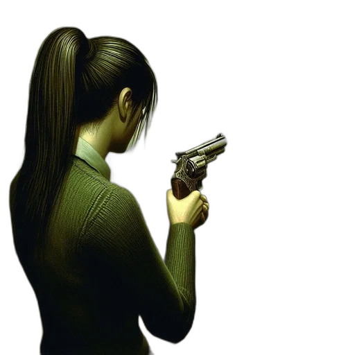 weapon, staff, mask, hair, concept art, photorealistic, comic book art, pixel art transparent PNG cut-out