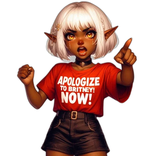 staff, concept art, comic book art, fantasy art, anime, animated, elf-like, female transparent PNG cut-out