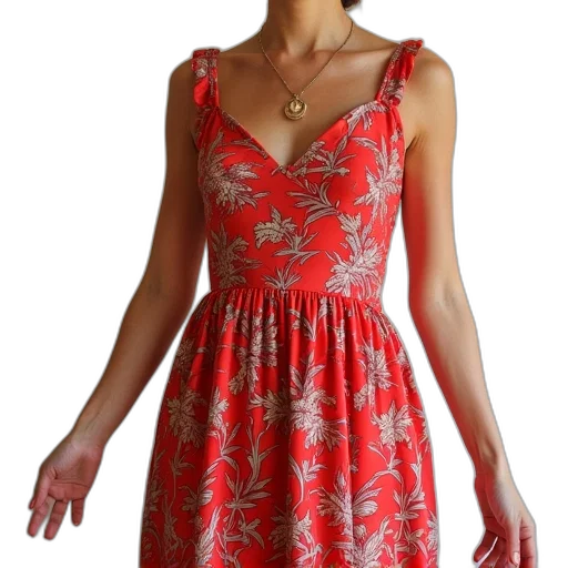 dress, jewelry, red, bird transparent PNG cut-out