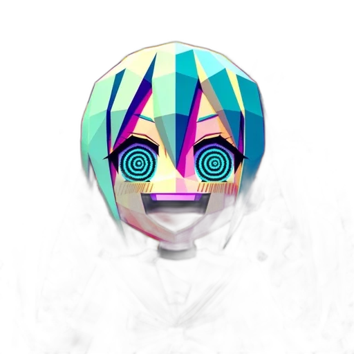 mask, robot, face, creature, anime, vaporwave, 3d render, pixel art transparent PNG cut-out
