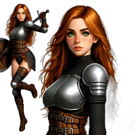 concept art, fantasy art, comic book art, pixel art, earth tones, digital, artwork, female transparent PNG cut-out