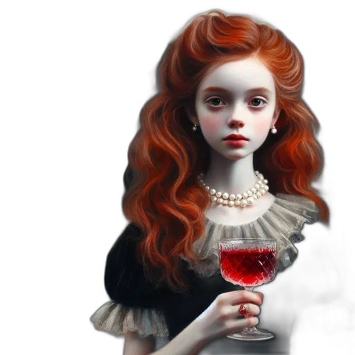 dress, fantasy art, photorealistic, concept art, oil painting, red, dark, young transparent PNG cut-out