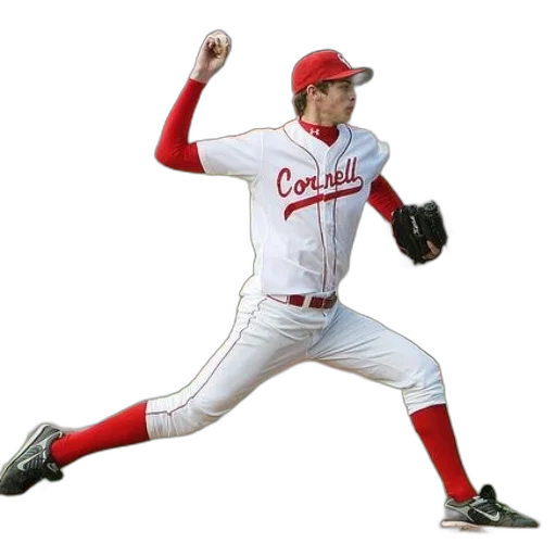 cornell, baseball, player, pitching, ball transparent PNG cut-out