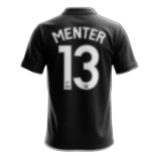 3d render, black, jersey, number, back, displayed, against, white transparent PNG cut-out