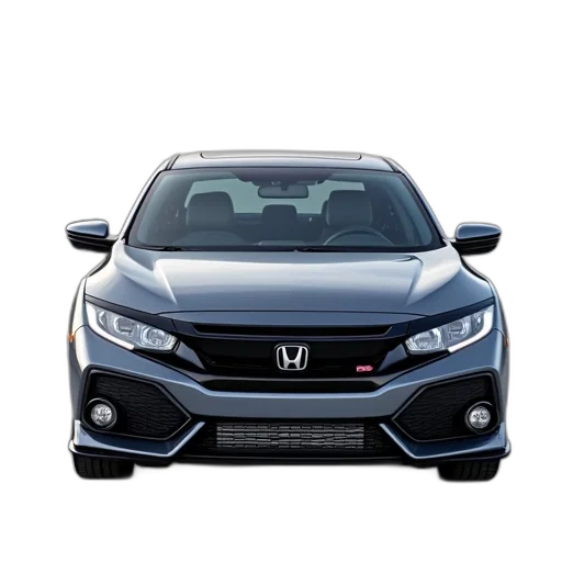 car, 3d render, photorealistic, 2017, honda, civic, sport, metallic transparent PNG cut-out