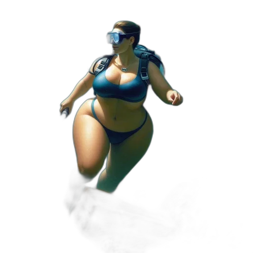 robot, staff, concept art, 3d render, photorealistic, fantasy art, underwater, blue transparent PNG cut-out