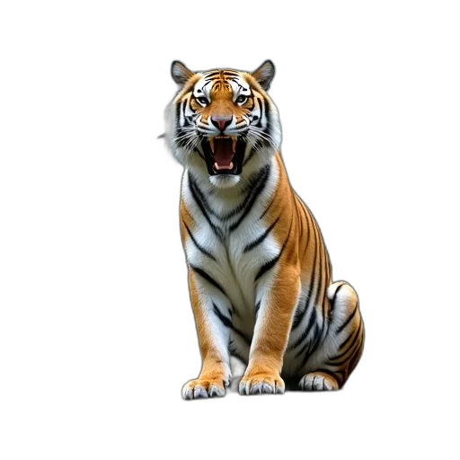 animal, creature, staff, photorealistic, 3d render, concept art, fantasy art, tiger transparent PNG cut-out