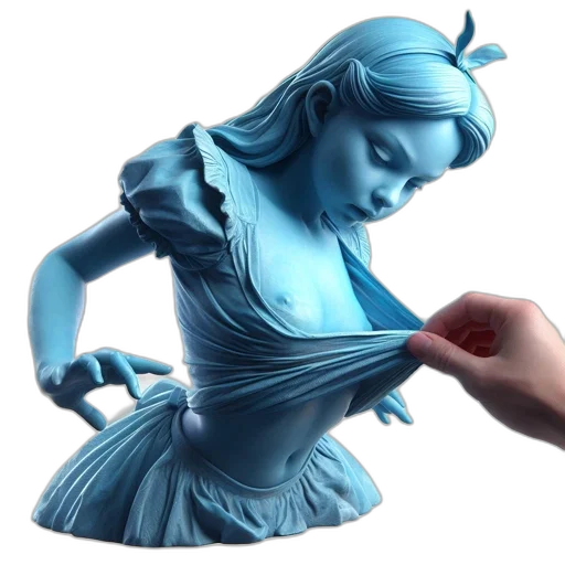 jewelry, dress, 3d render, concept art, photorealistic, fantasy art, blue, blue-painted transparent PNG cut-out