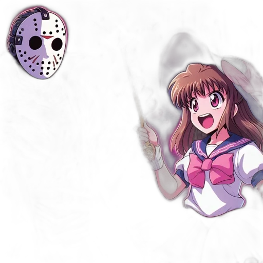 mask, anime, vaporwave, concept art, pixel art, outer space, pastel, ominous transparent PNG cut-out
