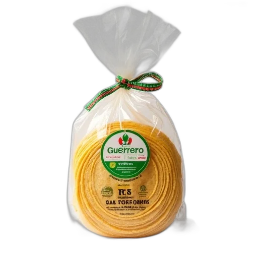 food, bag, corn, tortillas, green, red, striped, ribbon transparent PNG cut-out