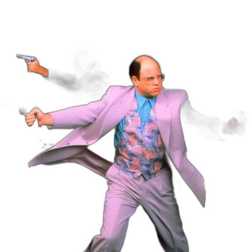 jacket, weapon, staff, umbrella, concept art, vaporwave, pixel art, photorealistic transparent PNG cut-out
