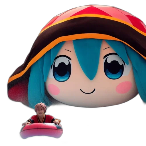 hat, staff, weapon, face, 3d render, concept art, anime, vaporwave transparent PNG cut-out