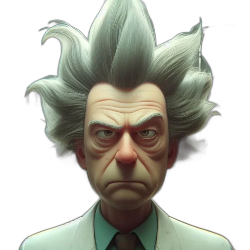 face, staff, mask, hair, concept art, cartoon, 3d render, comic book art transparent PNG cut-out