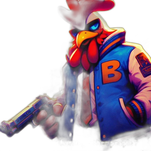 jacket, robot, animal, mask, concept art, 3d render, pixel art, fantasy art transparent PNG cut-out