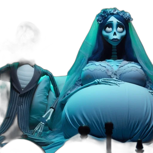 dress, creature, robot, mask, concept art, 3d render, blue, two transparent PNG cut-out