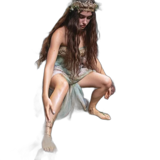 creature, dress, jewelry, crown, fantasy art, concept art, photorealistic, 3d render transparent PNG cut-out