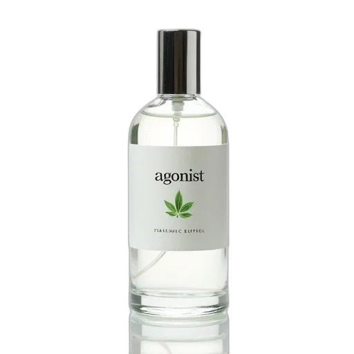 bottle, clear, glass, silver, cap, containing, fragrance, labeled transparent PNG cut-out