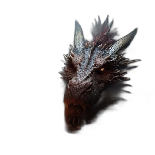 dragon, creature, mask, animal, 3d render, fantasy art, photorealistic, concept art transparent PNG cut-out
