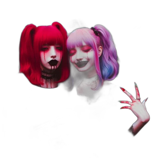 mask, anime, concept art, pixel art, vaporwave, red, dark, colorful transparent PNG cut-out