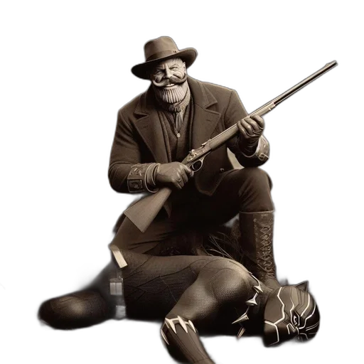 staff, animal, weapon, hat, concept art, fire, cowboy-like, figure transparent PNG cut-out