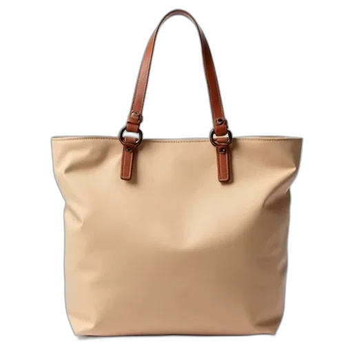 3d render, earth tones, beige, leather, tote, bag, brown, handle transparent PNG cut-out