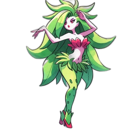 flower, staff, creature, dress, concept art, pixel art, watercolor, fantasy art transparent PNG cut-out