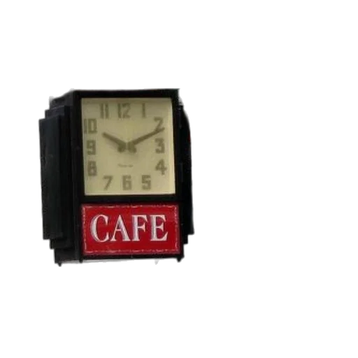 food, 3d render, clock, word, cafe, below, mounted, side transparent PNG cut-out