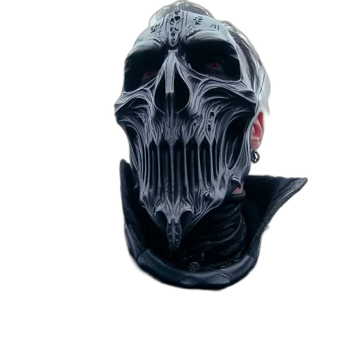mask, face, creature, jacket, concept art, cyberpunk, 3d render, photorealistic transparent PNG cut-out
