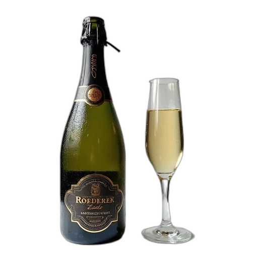 bottle, roederer, estate, anderson, valley, sparkling, wine, placed transparent PNG cut-out