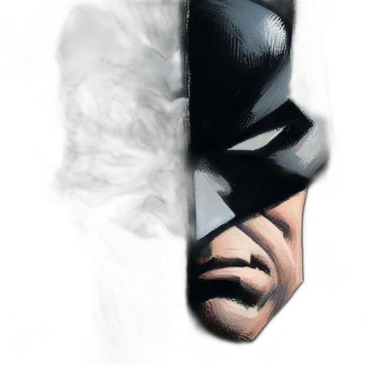 mask, face, hat, weapon, comic book art, concept art, photorealistic, 3d render transparent PNG cut-out