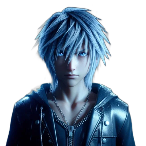 jacket, face, concept art, photorealistic, 3d render, fantasy art, blue, figure transparent PNG cut-out