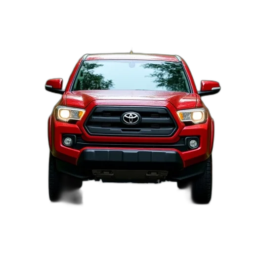 car, photorealistic, 3d render, red, toyota, pickup, truck, parked transparent PNG cut-out