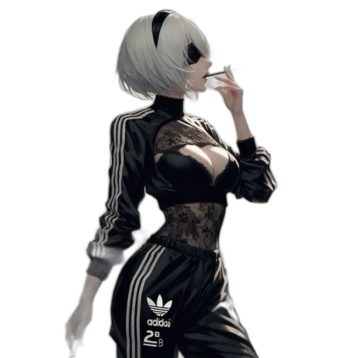 jacket, robot, mask, dress, cyberpunk, concept art, anime, fantasy art transparent PNG cut-out