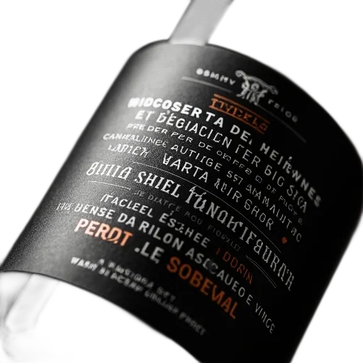 bottle, 3d render, close-up, wine, label, black, background, white transparent PNG cut-out