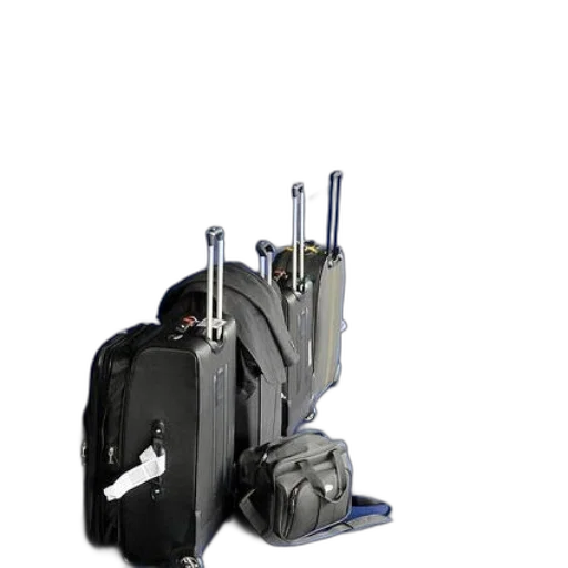 staff, weapon, four, pieces, luggage, including, backpack, laptop transparent PNG cut-out