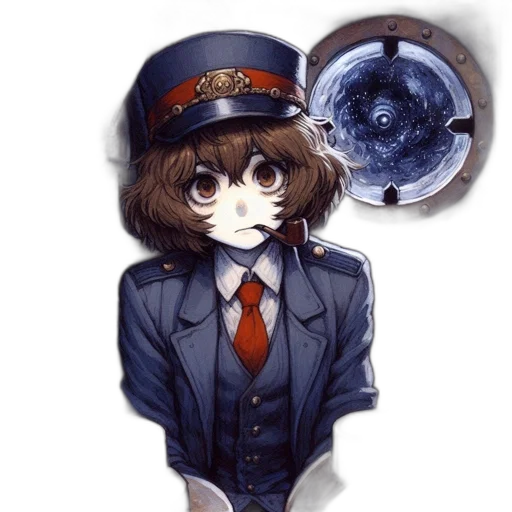 staff, hat, mask, face, anime, pixel art, concept art, watercolor transparent PNG cut-out