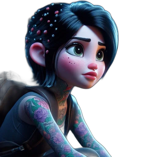concept art, fantasy art, cartoon, comic book art, dark, animated, character, hair transparent PNG cut-out