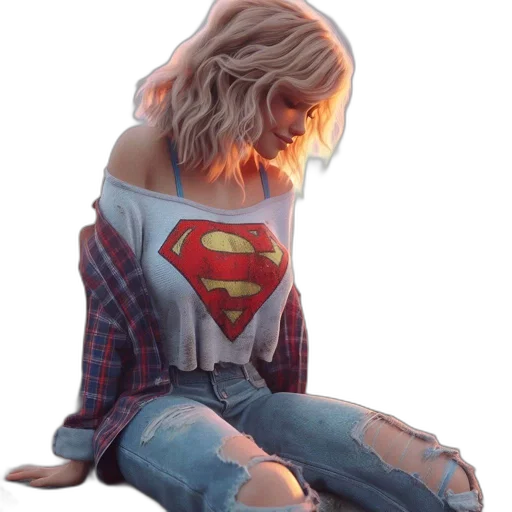 comic book art, concept art, photorealistic, 3d render, neon lights, young, woman, long transparent PNG cut-out