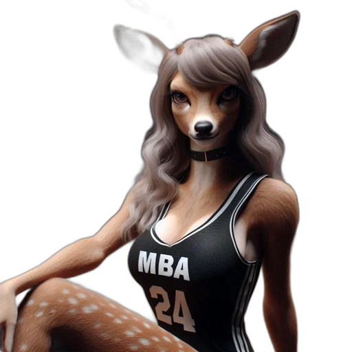 animal, fantasy art, 3d render, concept art, photorealistic, cartoonish, deer, human-like transparent PNG cut-out