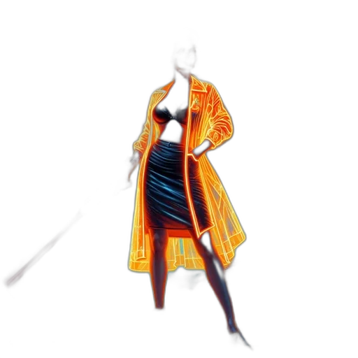 dress, jacket, staff, weapon, concept art, 3d render, pixel art, fantasy art transparent PNG cut-out