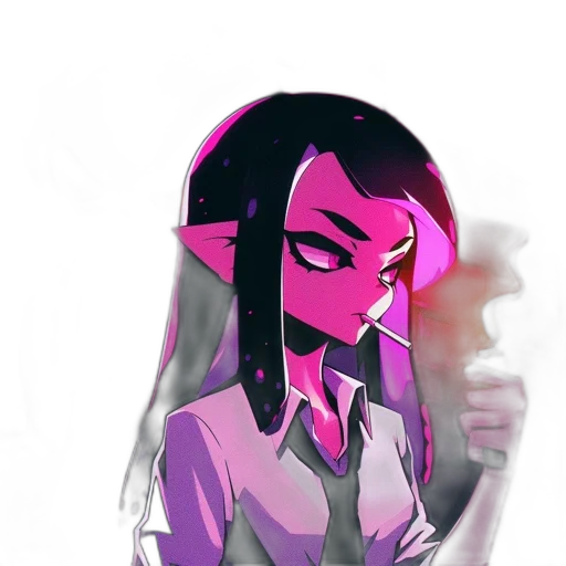 mask, staff, jacket, weapon, vaporwave, concept art, anime, cartoon transparent PNG cut-out