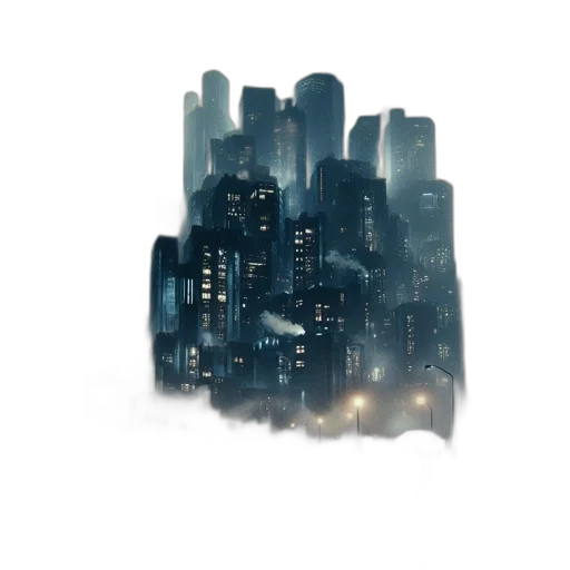 building, robot, jacket, concept art, 3d render, cyberpunk, pixel art, fog transparent PNG cut-out