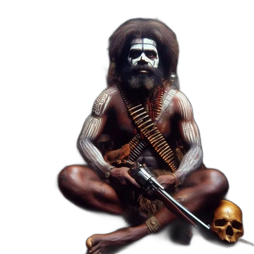 staff, sword, weapon, concept art, photorealistic, 3d render, man, afro transparent PNG cut-out