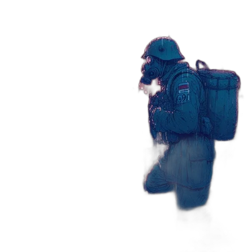 jacket, robot, umbrella, creature, 3d render, concept art, watercolor, pixel art transparent PNG cut-out
