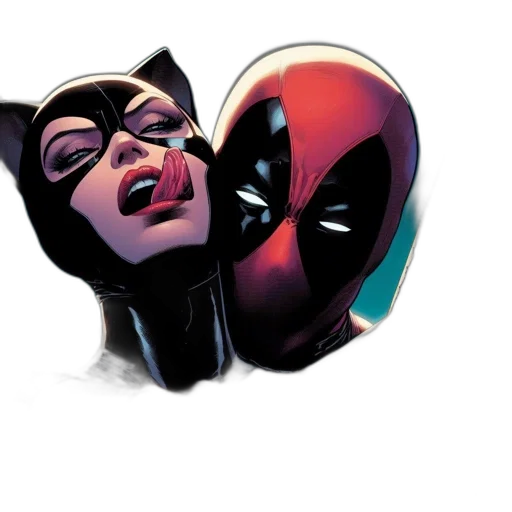 mask, comic book art, concept art, two, comic, book, characters, one transparent PNG cut-out