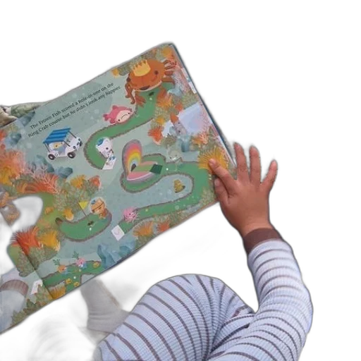 underwater, beach, child, reading transparent PNG cut-out