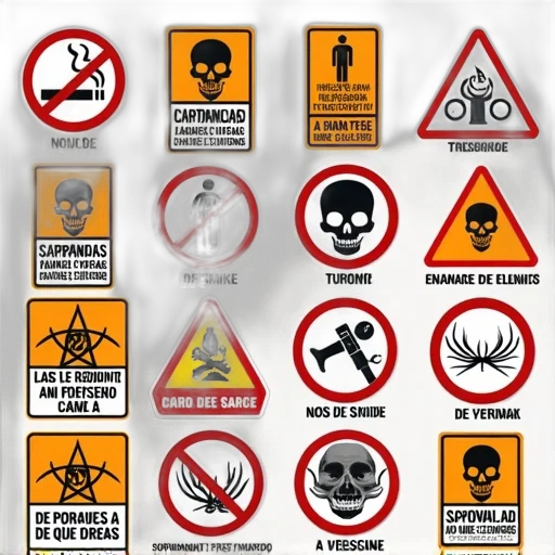 collection, safety, signs, various, warnings, instructions, spanish, english transparent PNG cut-out