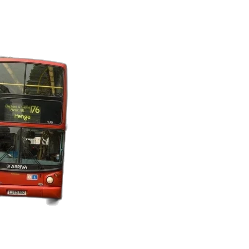 staff, 3d render, photorealistic, concept art, red, double, decker, bus transparent PNG cut-out