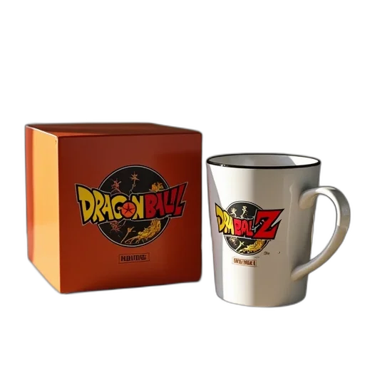 3d render, boxed, dragon, ball, mug, cup transparent PNG cut-out